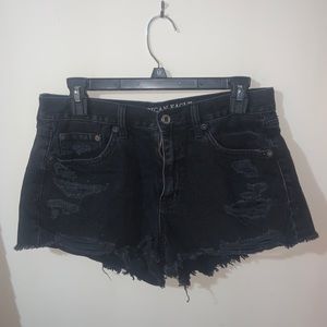 American Eagle High Rise Black Denim Shorts